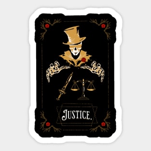 Skeleton Justice Tarot Card Sticker